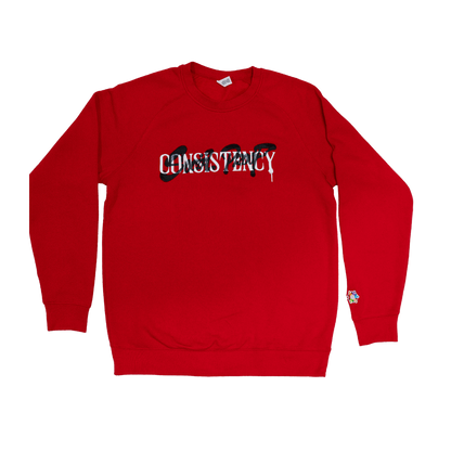 Close-up of Consistency Sweatshirt Fabric and Quality in Red