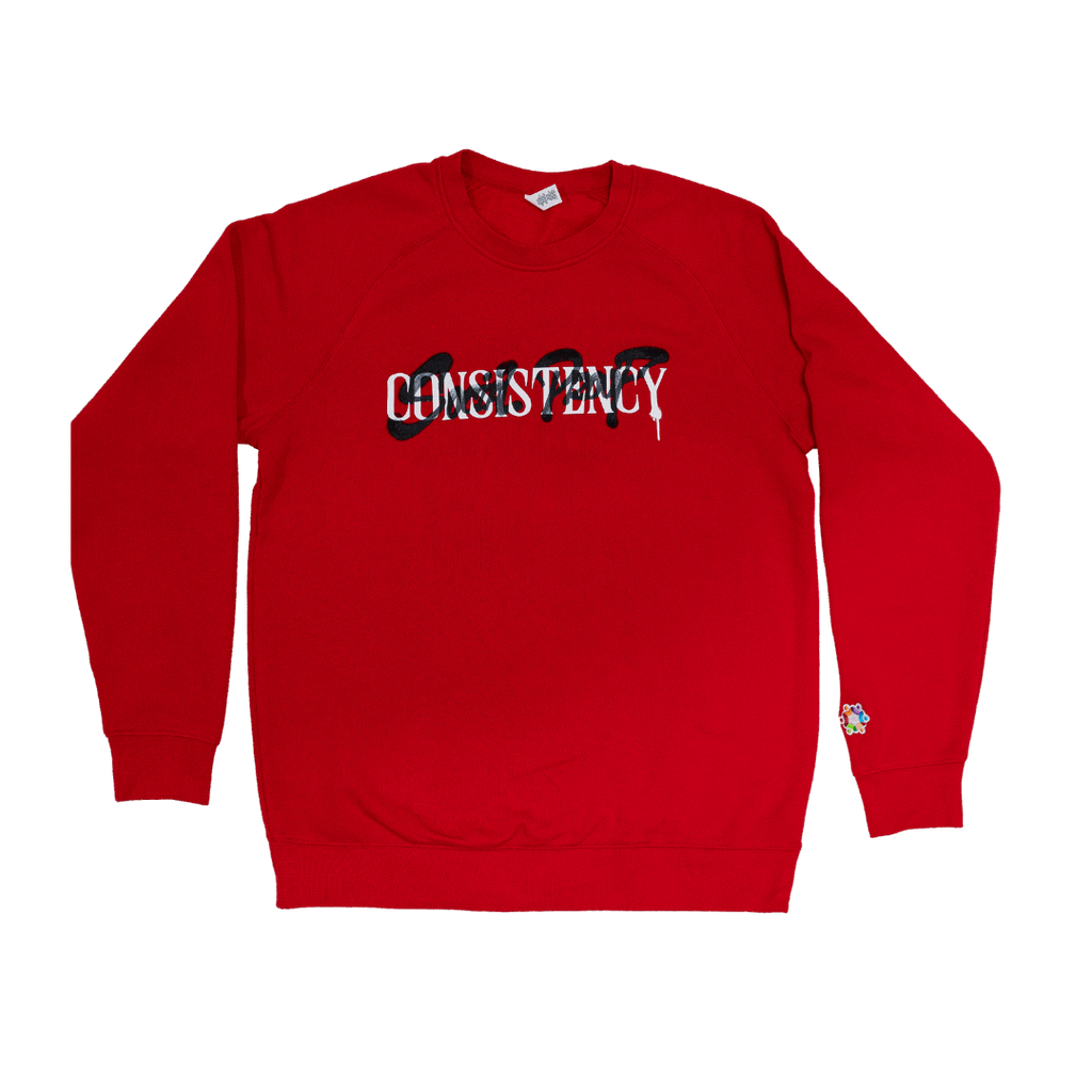 Close-up of Consistency Sweatshirt Fabric and Quality in Red