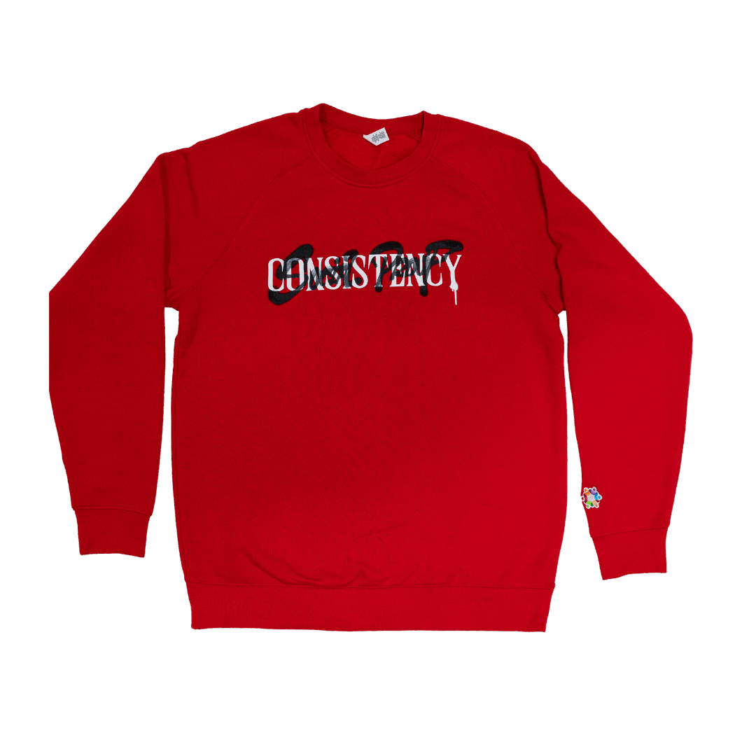 Close-up of Consistency Sweatshirt Fabric and Quality in Red