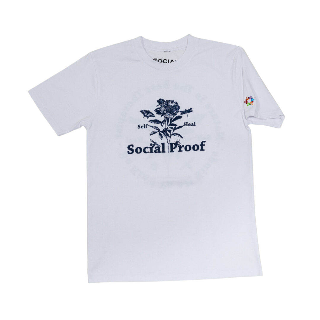 Self Heal Flower T-Shirt - | Social Proof Podcast Store