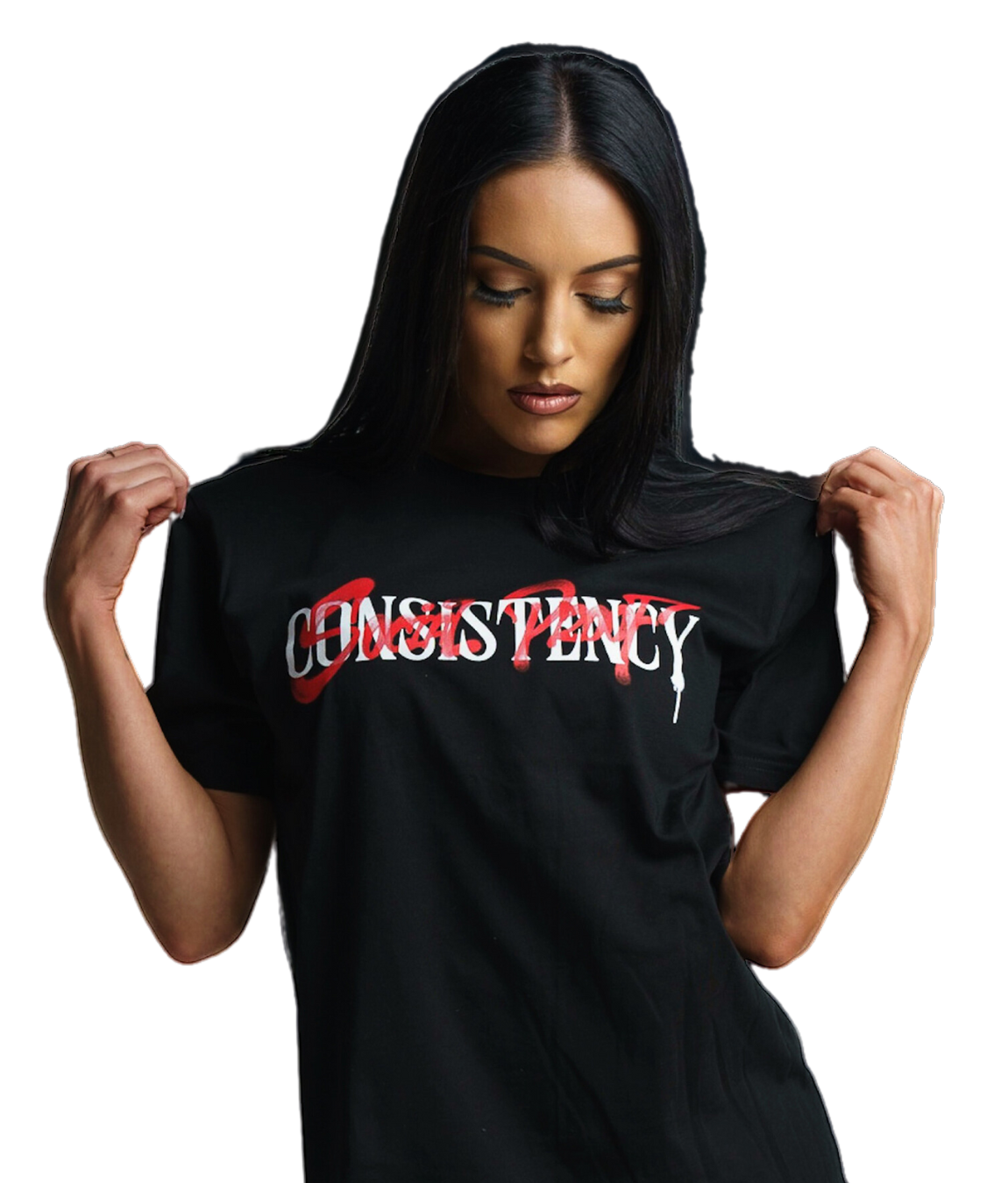 Detailed Fabric View of Consistency Black T-Shirt