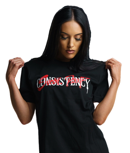 Detailed Fabric View of Consistency Black T-Shirt