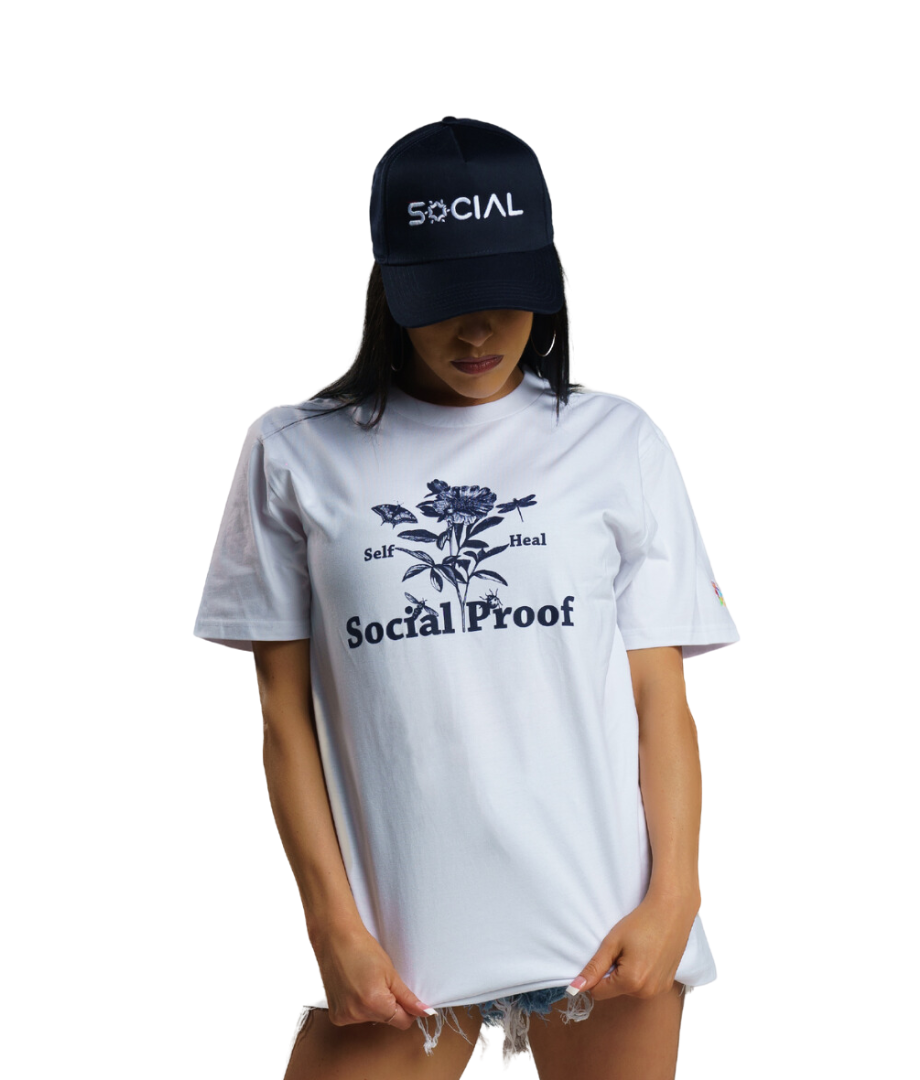 Self Heal Flower T-Shirt - | Social Proof Podcast Store