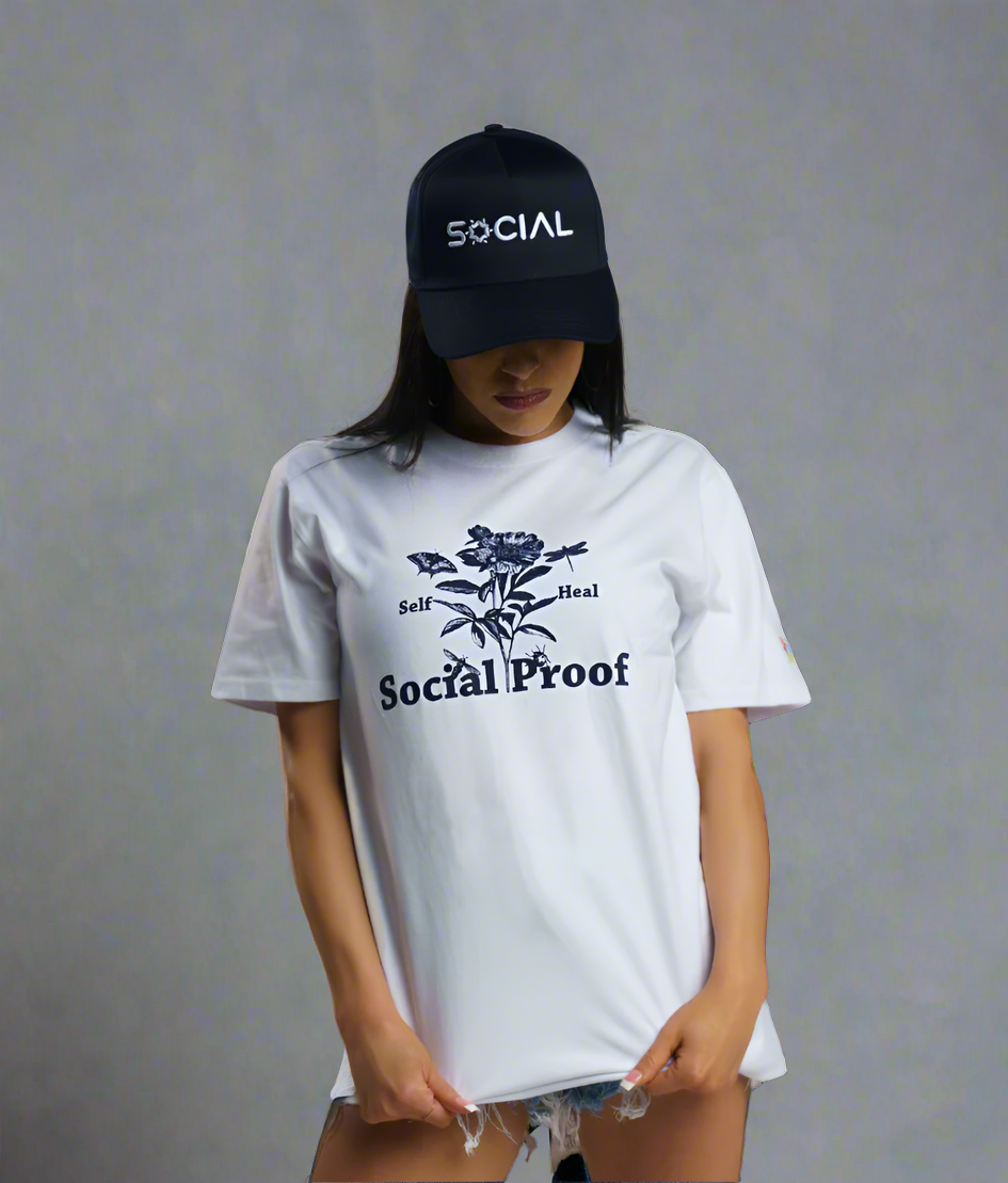 Self Heal Flower T-Shirt - | Social Proof Podcast Store