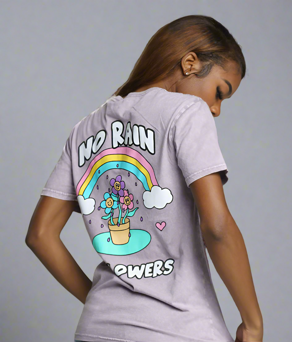 No Rain No Flowers T-Shirt - | Social Proof Podcast Store